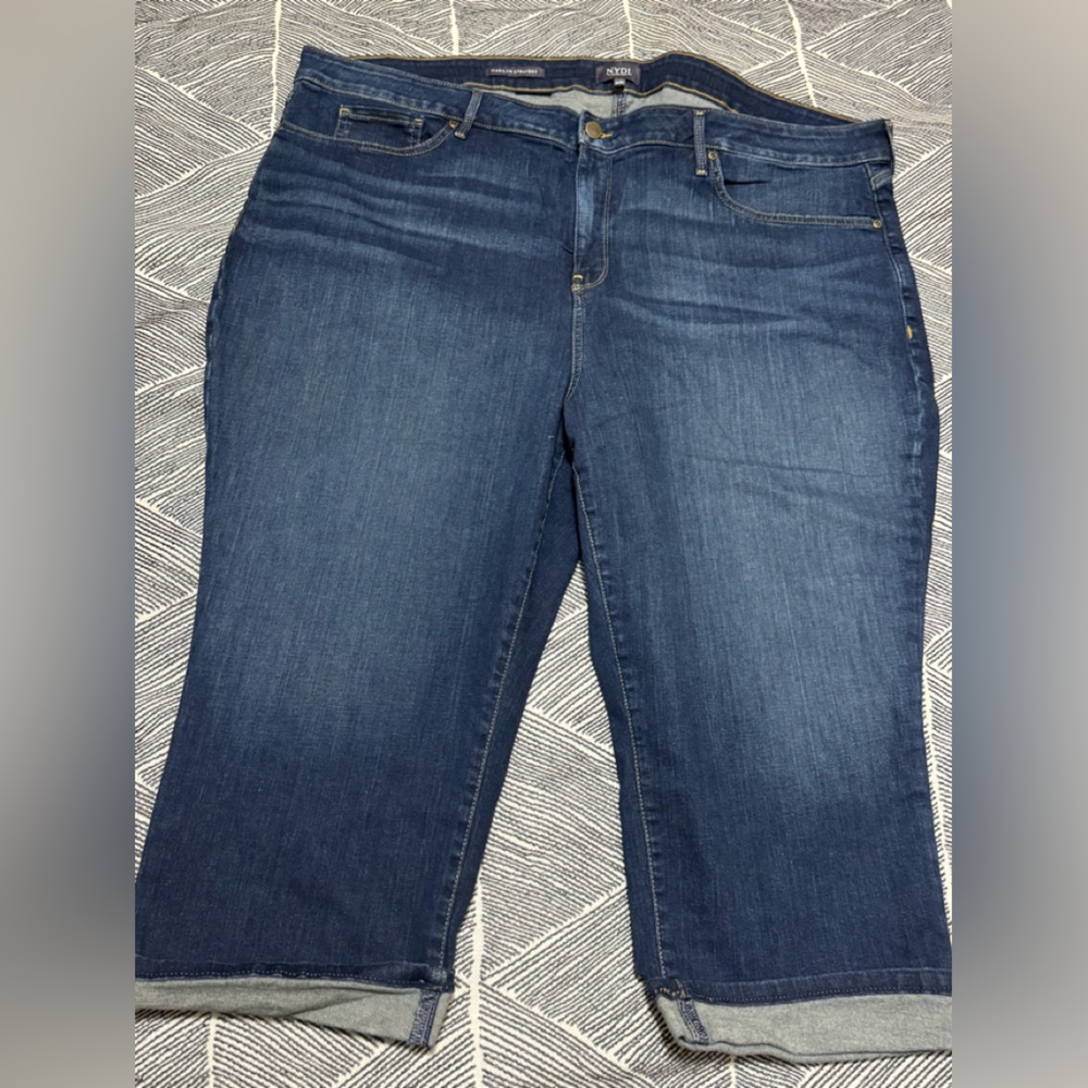 NYDJ , Marilyn Straight Classic Blue Crop Pants